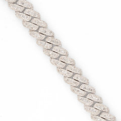 MEN'S CUBAN BAGUETTE DIAMOND BRACELET - 925 SILVER & 9.59 CTW