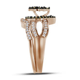 10kt Rose Gold Womens Round Brown Diamond Bridal Wedding Engagement Ring Band Set 5/8 Cttw