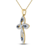 1/2CT-DIA BLUE CROSS PENDANT
