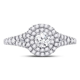 14kt White Gold Womens Round Diamond Solitaire Bridal Wedding Engagement Ring 1.00 Cttw