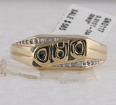 10kt Yellow Gold Mens Round Diamond Dad Father Band Ring .01 Cttw