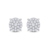 10kt White Gold Womens Round Diamond Cindy's Dream Cluster Earrings 1-1/2 Cttw