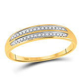 10kt Yellow Gold His & Hers Round Diamond Cluster Matching Bridal Wedding Ring Band Set 1/4 Cttw