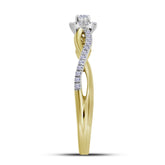 10kt Yellow Gold Womens Round Diamond Solitaire Promise Bridal Ring 1/5 Cttw