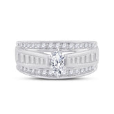 14kt White Gold Womens Marquise Diamond Solitaire Bridal Wedding Engagement Ring 1.00 Cttw