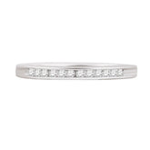 14kt White Gold Womens Round Channel-set Diamond Wedding Band 1/6 Cttw