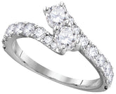 14kt White Gold Womens Round Diamond Bridal Wedding Engagement Ring Band Set 1-1/2 Cttw (Certified)