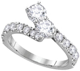 14kt White Gold Womens Round Diamond Bridal Wedding Engagement Ring Band Set 2.00 Cttw (Certified)
