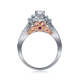 14kt Two-tone Gold Womens Round Diamond Bridal Wedding Engagement Ring Band Set 1-1/2 Cttw (Certified)