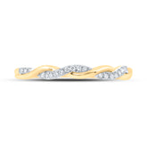10kt Yellow Gold Womens Round Diamond Stackable Band Ring 1/10 Cttw