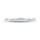 10kt White Gold Womens Round Diamond Stackable Band Ring 1/10 Cttw