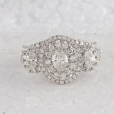 14kt White Gold Womens Oval Diamond Bridal Wedding Engagement Ring Band Set 1-1/2 Cttw (Certified)