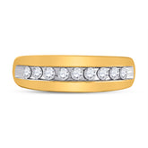 10kt Yellow Gold Mens Round Diamond Wedding Band Ring 1/2 Cttw