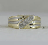 10kt Yellow Gold Mens Round Diamond Band Ring 1/10 Cttw