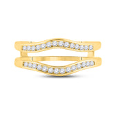 14kt Yellow Gold Womens Round Diamond Channel Set Wrap Ring Guard Enhancer 1/4 Cttw