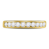 14kt Yellow Gold Womens Round Diamond Wedding Channel Set Band 1/2 Cttw