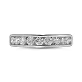14kt White Gold Womens Round Channel-set Diamond Single Row Wedding Band 1.00 Cttw