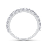 14kt White Gold Womens Round Pave-set Diamond Single Row Wedding Band 1.00 Cttw