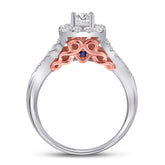 14kt Two-tone Gold Womens Round Diamond Bridal Wedding Engagement Ring Band Set 1.00 Cttw (Certified)