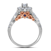 14kt Two-tone Gold Womens Round Diamond Bridal Wedding Engagement Ring Band Set 1.00 Cttw (Certified)