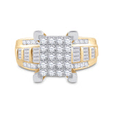 10kt Yellow Gold Womens Round Diamond Cindys Dream Cluster Bridal Wedding Engagement Ring 7/8 Cttw