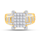 10kt Yellow Gold Womens Round Diamond Cindys Dream Cluster Bridal Wedding Engagement Ring 7/8 Cttw - Size 8