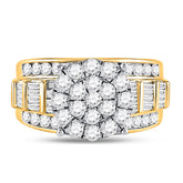 10kt Yellow Gold Womens Round Diamond Cindys Dream Cluster Bridal Wedding Engagement Ring 2.00 Cttw