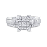 10kt White Gold Womens Round Diamond Cindys Dream Cluster Bridal Wedding Engagement Ring 1/2 Cttw