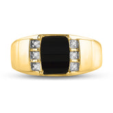 0.02CTW-DIA P3 9X7MM CT-ONYX GIFT MENS RING