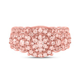 14kt Rose Gold Womens Round Diamond Bridal Wedding Engagement Ring Band Set 1.00 Cttw