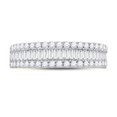 14kt Yellow Gold Womens Baguette Diamond Fashion Anniversary Ring 7/8 Cttw
