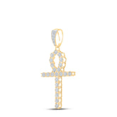 5/8 CTW-DIA P1P2 MENS ANKH CROSS CHARM