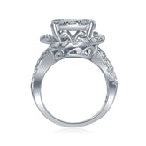 14kt White Gold Womens Princess Diamond Bridal Wedding Engagement Ring Band Set 3.00 Cttw