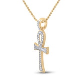 1/5CT-DIA P1P2 MENS ANKH CROSS CHARM