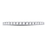 14k White Gold Round Diamond Womens Slender Stackable Size 6 Wedding Band 1/6 Cttw