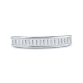10kt White Gold Womens Baguette Diamond Wedding Anniversary Band 1/2 Cttw