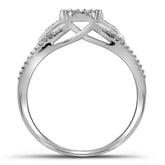 10kt White Gold Womens Round Diamond Cluster Bridal Wedding Engagement Ring 1/6 Cttw