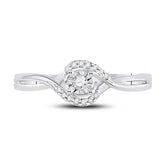 10kt White Gold Womens Round Diamond Solitaire Promise Bridal Ring 1/10 Cttw