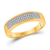10kt Yellow Gold His & Hers Round Diamond Square Cluster Matching Bridal Wedding Ring Band Set 5/8 Cttw