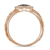 10kt Rose Gold Womens Round Brown Diamond Heart Ring 1/4 Cttw