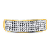 10kt Yellow Gold Mens Round Diamond Wedding Band Ring 3/8 Cttw