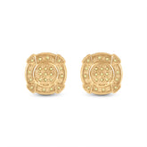 Sterling Silver Mens Round Black Color Enhanced Diamond Earrings 1/8 Cttw