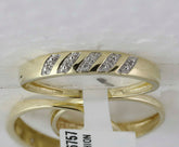 10kt Yellow Gold His & Hers Round Diamond Cluster Matching Bridal Wedding Ring Band Set 1/8 Cttw