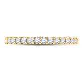 14kt Yellow Gold Womens Round Diamond Single Row Machine-set Wedding Band 1/4 Cttw