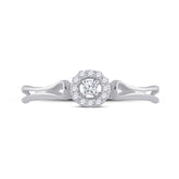 10kt White Gold Womens Round Diamond Solitaire Bridal Wedding Engagement Ring 1/10 Cttw