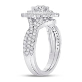 14kt White Gold Womens Marquise Diamond Bridal Wedding Engagement Ring Band Set 2.00 Cttw (Certified)