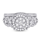 14kt White Gold Womens Round Diamond Bridal Wedding Engagement Ring Band Set 1.00 Cttw