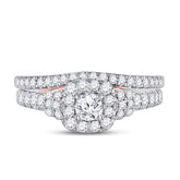 14kt Two-tone Gold Womens Round Diamond Bridal Wedding Engagement Ring Band Set 1.00 Cttw (Certified)