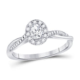 14kt White Gold Womens Oval Diamond Solitaire Bridal Wedding Engagement Ring 1/3 Cttw (Certified)