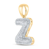 5/8CT-DIA P1P2 INITIAL "Z" MENS PENDANT